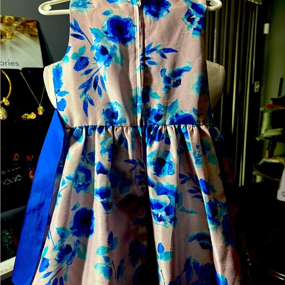 Bonnie Jean Girl Pink Blue Flower Special Occasion Dress Size 5 Preowned - Picture 2 of 6